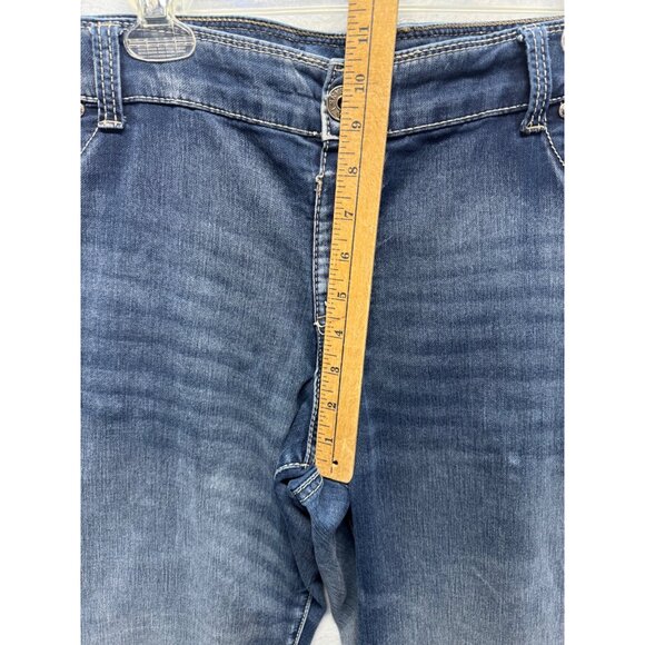 Soft and Sassy by Ariya Womens Plus Size Mid-Rise Blue Denim Skinny Jeans 24 - Picture 5 of 11